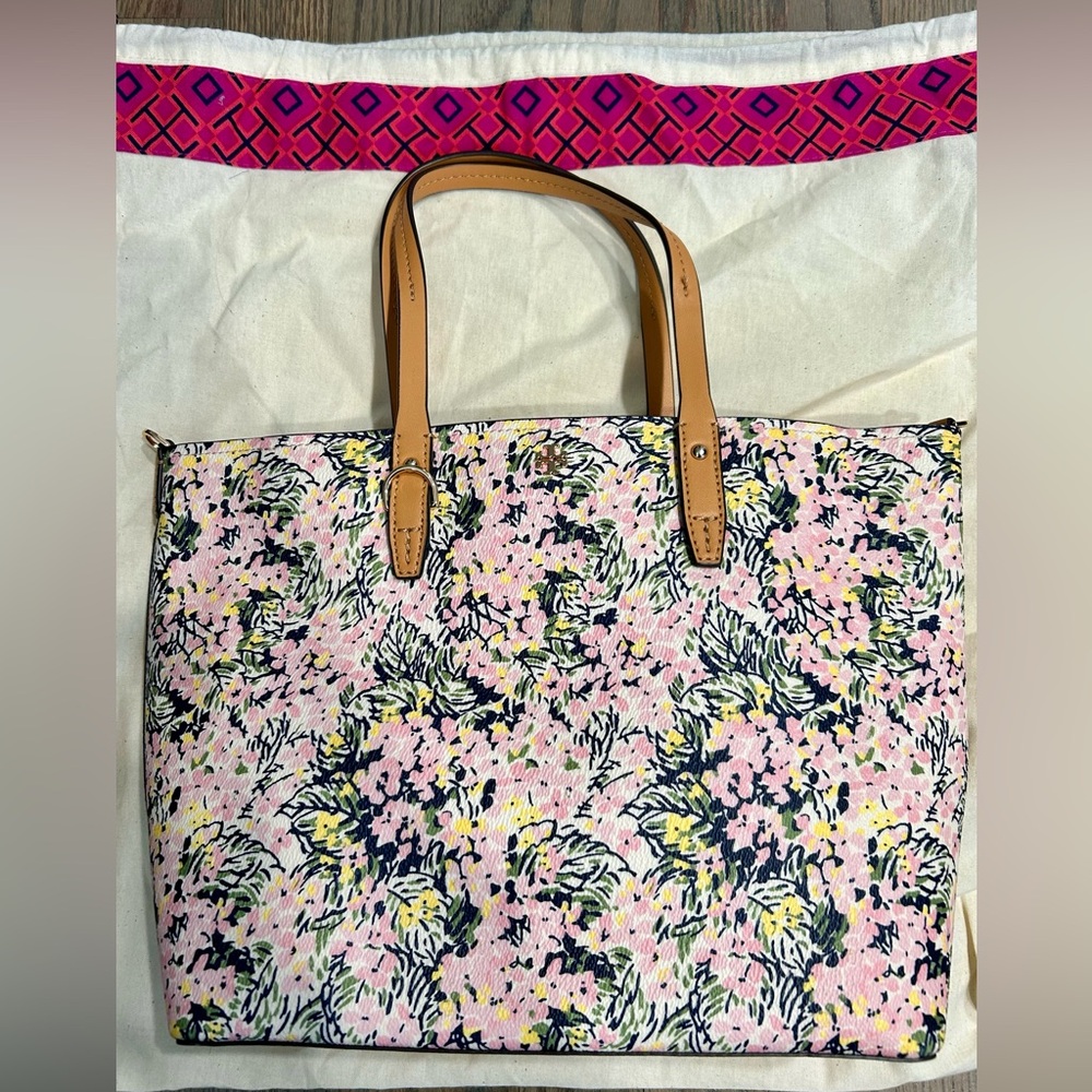 NWOT Tory Burch Floral Pink Tote Bag